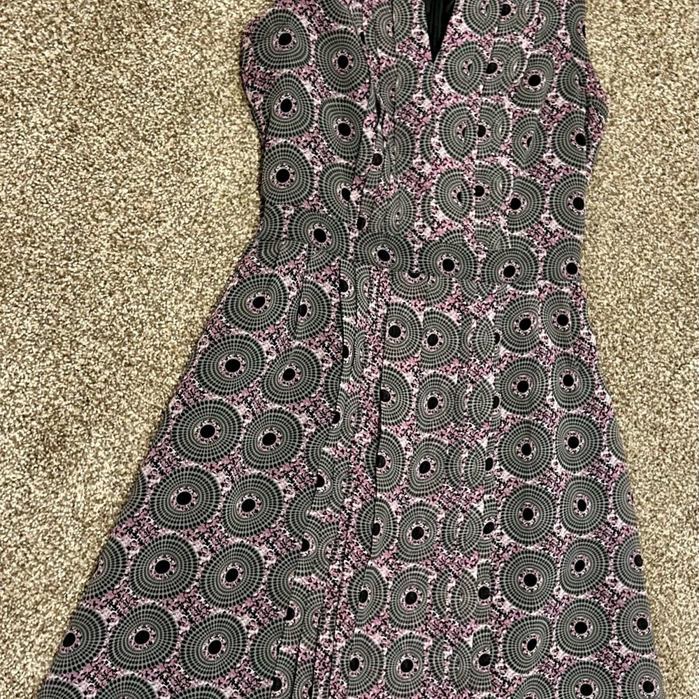 Halogen Black and Pink Geometric Maxi Dress